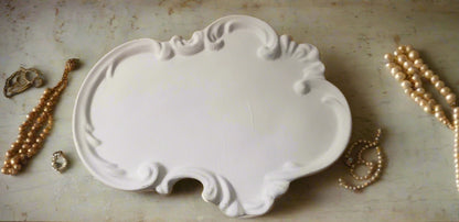 Vintage Baroque Cement Tray – Handmade Decorative Vanity Tray