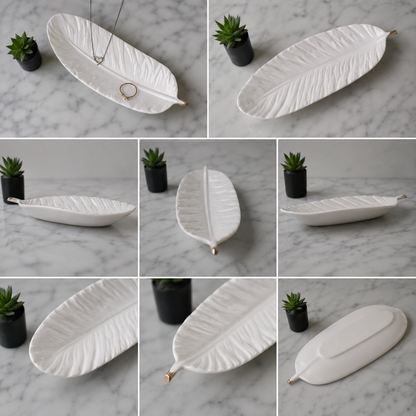 Cement Feather Jewelry Tray – Boho Ring & Earring Dish
