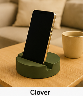 Boho Cement Phone Holder Stand – Artisan Desk Decor