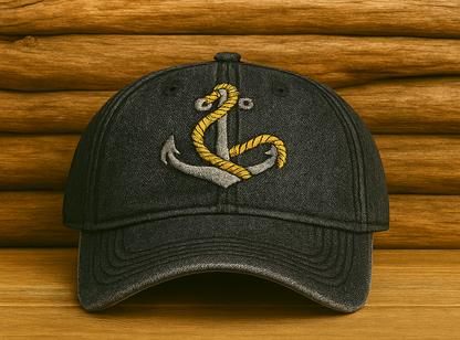 Nautical Anchor Embroidered Cotton Baseball Cap
