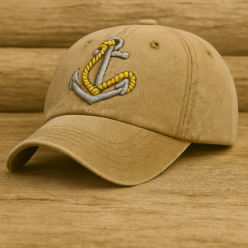 Nautical Anchor Embroidered Cotton Baseball Cap