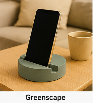Boho Cement Phone Holder Stand – Artisan Desk Decor