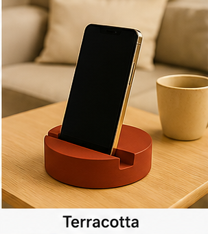 Boho Cement Phone Holder Stand – Artisan Desk Decor