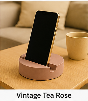 Boho Cement Phone Holder Stand – Artisan Desk Decor