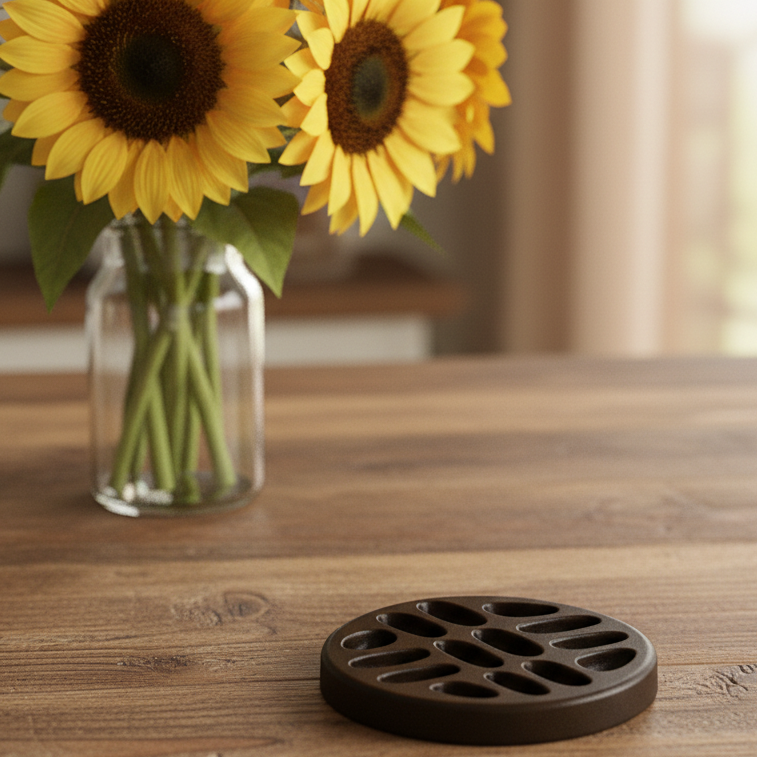 Black cement ring holder with multiple cavities 