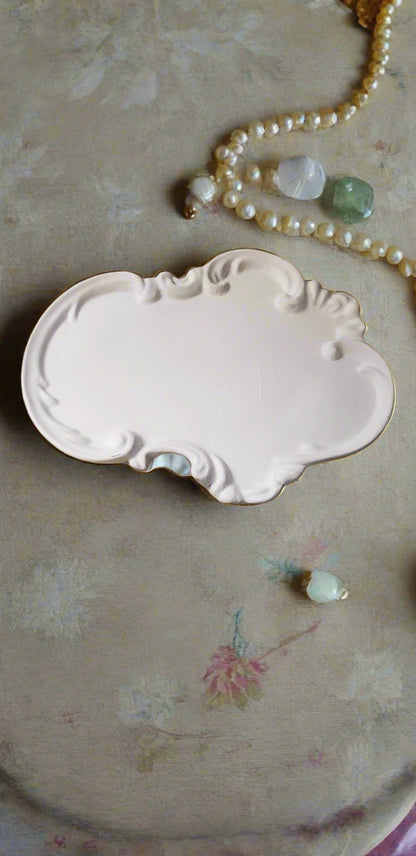 Vintage Baroque Cement Tray – Handmade Decorative Vanity Tray